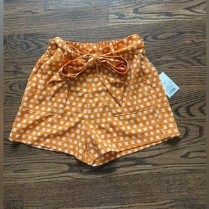 Orange and white dress shorts